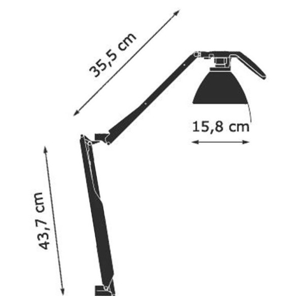 Luceplan 1D33NSPI00AA Fortebraccio Applique murale 60W E14, couleur aluminium (livrée sans pince)